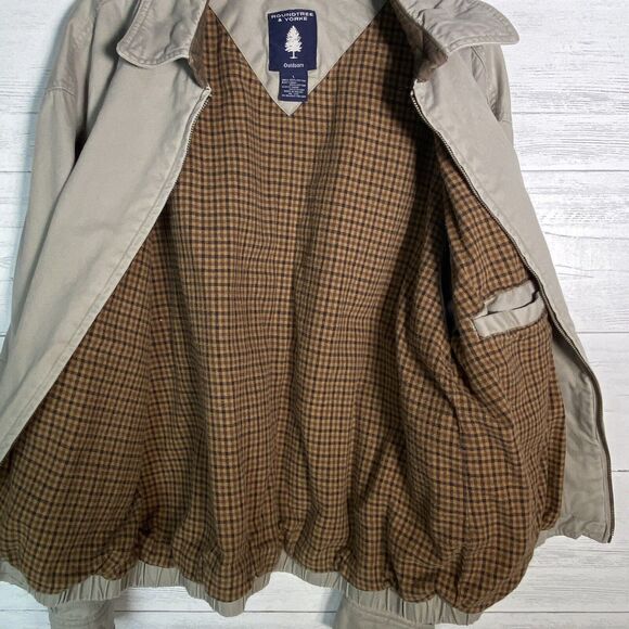 Roundtree & Yorke Khaki Zip Bomber Jacket Flannel Lined Men’s Large - Picture 4 of 6